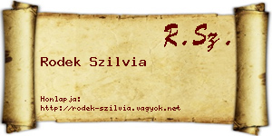 Rodek Szilvia névjegykártya